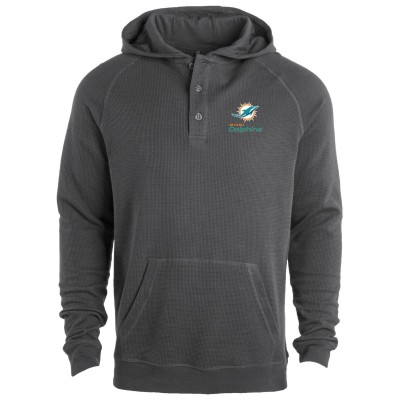 Miami Dolphins Dunbrooke Charcoal Montana Raglan Thermal Hoodie