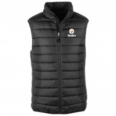 Pittsburgh Steelers Dunbrooke Black Alberta Full-Zip Puffer Vest Pittsburgh Steelers Dunbrooke Black Alberta Full-Zip Puffer Vest