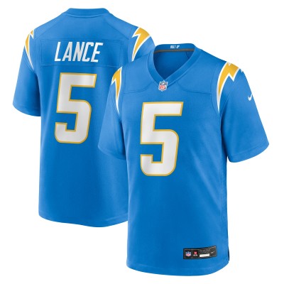 Los Angeles Chargers Trey Lance Nike Powder Blue Team Game Jersey