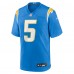 Los Angeles Chargers Trey Lance Nike Powder Blue Team Game Jersey