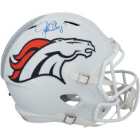 John Elway Denver Broncos Autographed Fanatics Authentic Riddell 2024 Alternate Speed Replica Helmet
