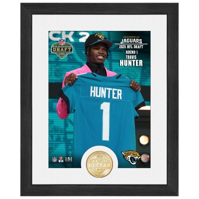Jacksonville Jaguars Travis Hunter Highland Mint 2025 NFL Draft 13 x 16 Bronze Coin Photo Mint