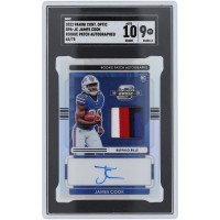 James Cook Buffalo Bills Autographed 2022 Panini Contenders Optic Rookie Patch 4 Color Relic #RPA-JC #65/75 SGC Authenticated 9/10 Rookie Card