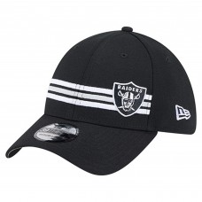 Бейсболка Las Vegas Raiders New Era Black Stripes 39THIRTY