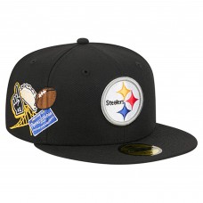 Бейсболка Pittsburgh Steelers New Era Black Group Chat 59FIFTY