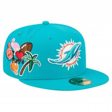 Бейсболка Miami Dolphins New Era Aqua Group Chat 59FIFTY