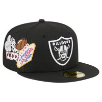 Бейсболка Las Vegas Raiders New Era Black Group Chat 59FIFTY