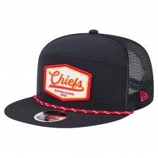 Бейсболка Kansas City Chiefs New Era Black Ripstop Patch 9FIFTY Split Panel Snapback