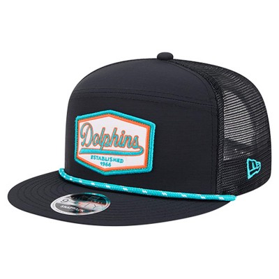 Бейсболка Miami Dolphins New Era Black Ripstop Patch 9FIFTY Split Panel Snapback