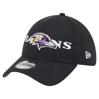 Бейсболка Baltimore Ravens New Era Black Overlap Logo 39THIRTY Stretch Fit