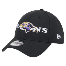 Бейсболка Baltimore Ravens New Era Black Overlap Logo 39THIRTY Stretch Fit