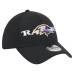Бейсболка Baltimore Ravens New Era Black Overlap Logo 39THIRTY Stretch Fit