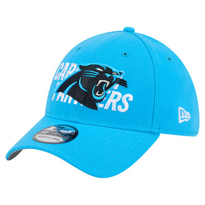 Бейсболка Carolina Panthers New Era Blue Overlap Logo 39THIRTY Stretch Fit