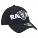 Бейсболка Las Vegas Raiders New Era Black Overlap Logo 39THIRTY Stretch Fit