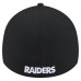 Бейсболка Las Vegas Raiders New Era Black Overlap Logo 39THIRTY Stretch Fit