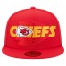 Бейсболка Kansas City Chiefs New Era Red Overlap Wordmark 59FIFTY