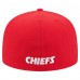 Бейсболка Kansas City Chiefs New Era Red Overlap Wordmark 59FIFTY