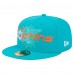 Бейсболка Miami Dolphins New Era Aqua Overlap Wordmark 59FIFTY