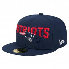 Бейсболка New England Patriots New Era Navy Overlap Wordmark 59FIFTY