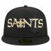 Бейсболка New Orleans Saints New Era Black Overlap Wordmark 59FIFTY