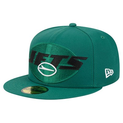 Бейсболка New York Jets New Era Green Overlap Wordmark 59FIFTY