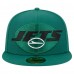 Бейсболка New York Jets New Era Green Overlap Wordmark 59FIFTY