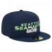 Бейсболка Seattle Seahawks New Era College Navy Overlap Wordmark 59FIFTY