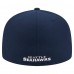 Бейсболка Seattle Seahawks New Era College Navy Overlap Wordmark 59FIFTY