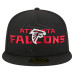 Бейсболка Atlanta Falcons New Era Black Overlap Wordmark 59FIFTY