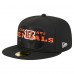 Бейсболка Cincinnati Bengals New Era Black Overlap Wordmark 59FIFTY