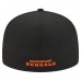Бейсболка Cincinnati Bengals New Era Black Overlap Wordmark 59FIFTY