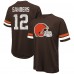 Футболка Cleveland Browns Shedeur Sanders Majestic Threads Brown 2025 NFL Draft Oversized