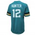 Jacksonville Jaguars Travis Hunter Majestic Threads Teal 2025 NFL Draft First Round Pick Oversized T-Shirt