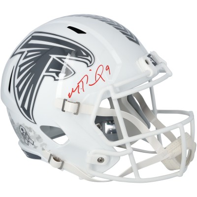 Michael Penix Jr. Atlanta Falcons Autographed Fanatics Authentic Riddell 2024 Salute To Service Speed Replica Helmet