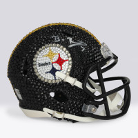 Ben Roethlisberger Pittsburgh Steelers Autographed Fanatics Authentic Swarovski Crystal Riddell Speed Mini Helmet - Art by Rock On Sports