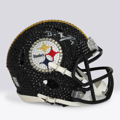 Ben Roethlisberger Pittsburgh Steelers Autographed Fanatics Authentic Swarovski Crystal Riddell Speed Mini Helmet - Art by Rock On Sports