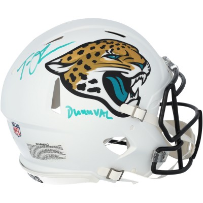 Trevor Lawrence Jacksonville Jaguars Autographed Fanatics Authentic Riddell 2024 Alternate Speed Authentic Helmet with Duuuval Inscription