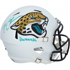 Trevor Lawrence Jacksonville Jaguars Autographed Fanatics Authentic Riddell 2024 Alternate Speed Replica Helmet with Duuuval Inscription