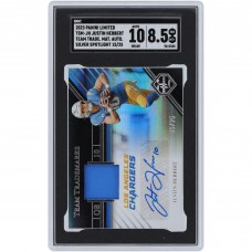 Justin Herbert Los Angeles Chargers Autographed 2023 Panini Limited Silver Spotlight Relic #TSM-JH #15/25 SGC Authenticated 8.5/10 Card Justin Herbert Los Angeles Chargers Autographed 2023 Panini Limited Silver Spotlight Relic #TSM-JH #15/25 SGC Authenticated 8.5/10 Card
