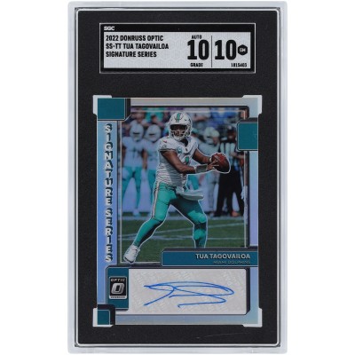 Tua Tagovailoa Miami Dolphins Autographed 2022 Panini Donruss Optic Silver Prizm #SS-TT SGC Authenticated 10/10 Card