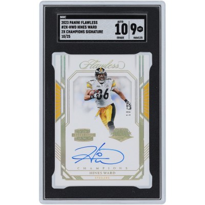 Hines Ward Pittsburgh Steelers Autographed 2023 Panini Flawless SB Gold #2X-HWD #10/25 SGC Authenticated 9/10 Card