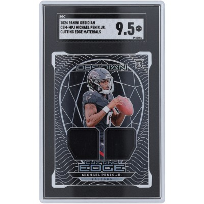 Michael Penix Jr. Atlanta Falcons 2024 Panini Obsidian Dual Relic #CEM-MPJ SGC Authenticated 9.5 Rookie Card