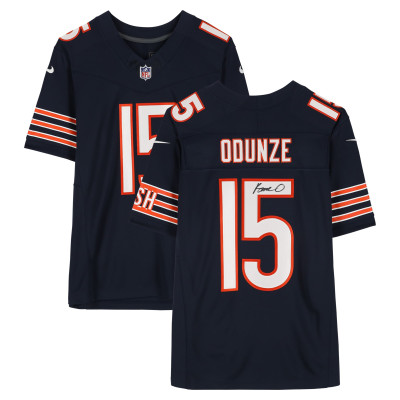 Джерси с автографом Rome Odunze Chicago Bears Fanatics Authentic Navy Nike Vapor F.U.S.E. Limited