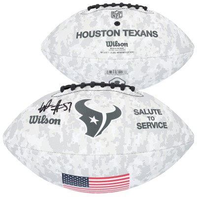 Will Anderson Jr. Houston Texans Autographed Fanatics Authentic 2024 Salute To Service Wilson Football