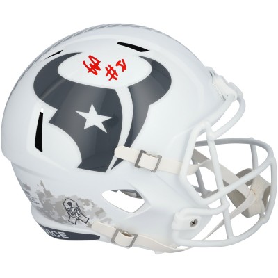 Will Anderson Jr. Houston Texans Autographed Fanatics Authentic Riddell 2024 Salute To Service Speed Replica Helmet
