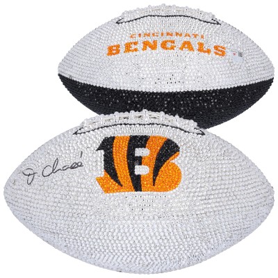 JaMarr Chase Cincinnati Bengals Autographed Fanatics Authentic Swarovski Crystal White Panel Football - Art by Rock On Sports