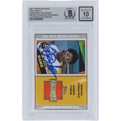 Eric Dickerson Los Angeles Rams Autographed 2001 Topps Archives Authentic Stadium Seat Relic #AS-ED Beckett Fanatics Witnessed Authenticated 10 Card