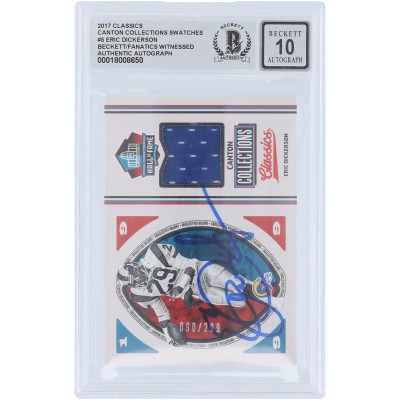 Eric Dickerson Los Angeles Rams Autographed 2017 Panini Classics Canton Collection Blue Relic #HOF-ED #/299 Beckett Fanatics Witnessed Authenticated 10 Card