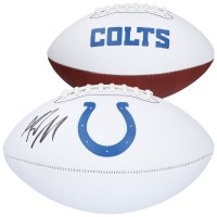 Riley Leonard Indianapolis Colts Autographed Fanatics Authentic Franklin White Panel Football