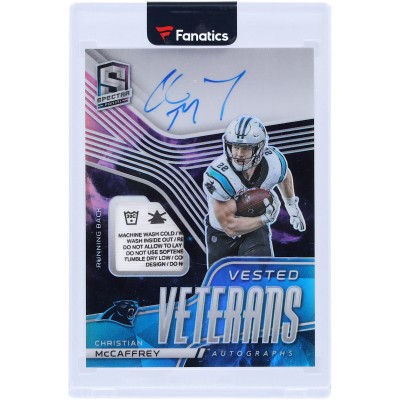 Christian McCaffrey Carolina Panthers Autographed 2021 Panini Spectra Laundry Tag Relic #VV-CM #1/1 Card